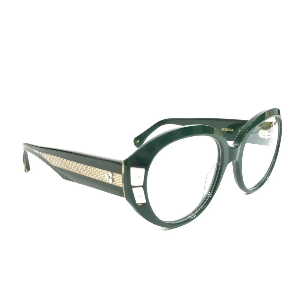Alfred Kerbs Eyeglasses Frames AURORA GR Green Silver Round Full Rim 54-19-140